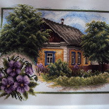Работа «Лето в деревне (25х20 см., 35 цветов, мулине, "Panna")»