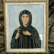 Работа «Икона Великомученицы Ксении - вышивала для дочери»