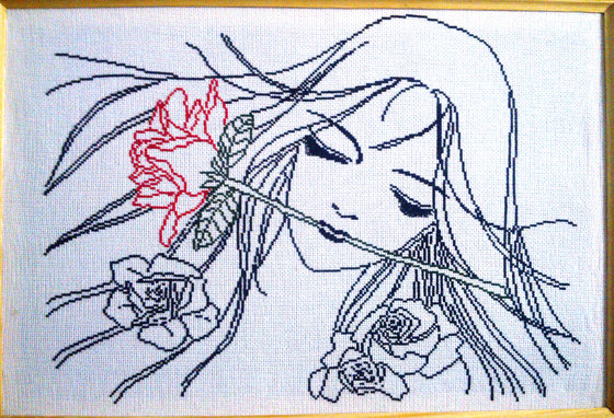 Работа «девушка с цветком»