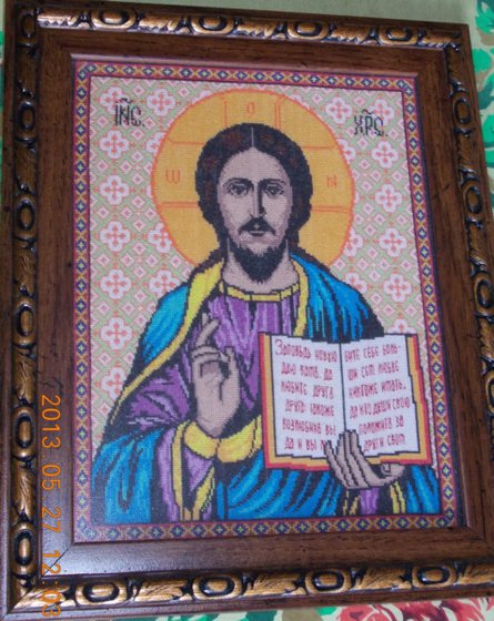 Работа «Икона Иисуса Христа в рамке»