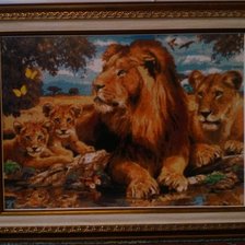 Работа «Семья львов (оформлена)»