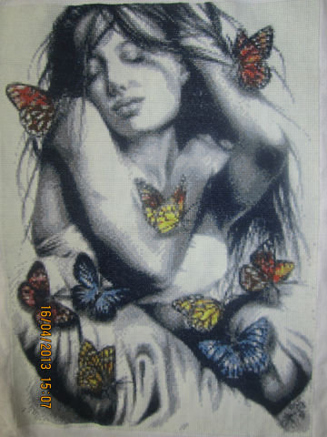 Работа «Девушка с бабочками»