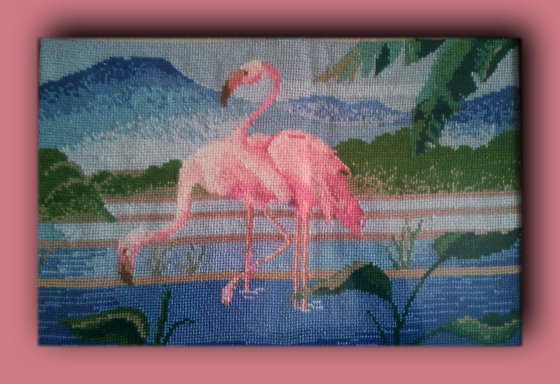 Работа «Розовые фламинго»