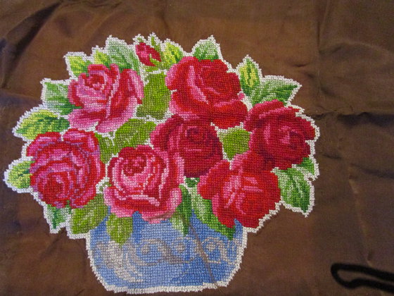 Работа «Букет роз (моя первая вышивка) 1988»