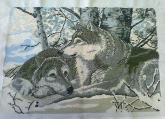 Работа «Волки в зимнем лесу»