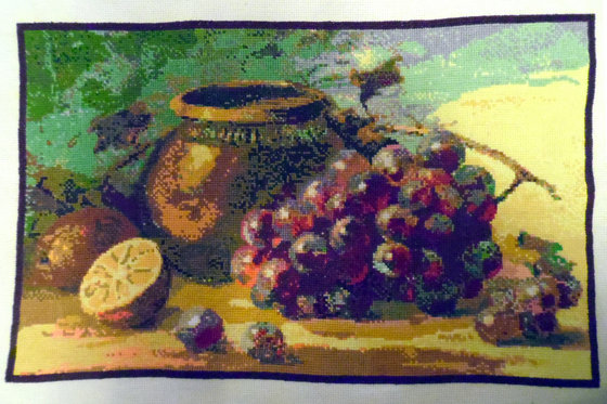 Работа «Натюрморт с виноградом и лимоном»