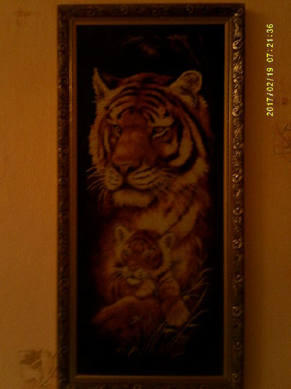 Работа «Тигр с тигренком»