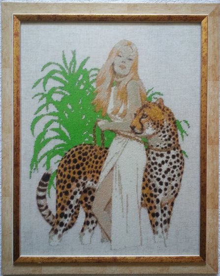 Работа «Укротительница с большой кошкой. Леопард.»