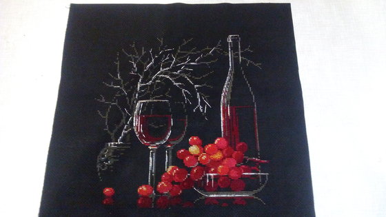 Работа «Натюрморт с красным вином»