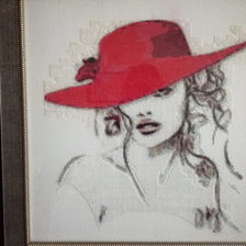 Работа «Девушка в красной шляпе»