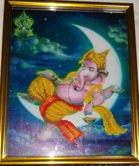 Работа «Ganesh on the moon. This is pic I made for my little daughter.»