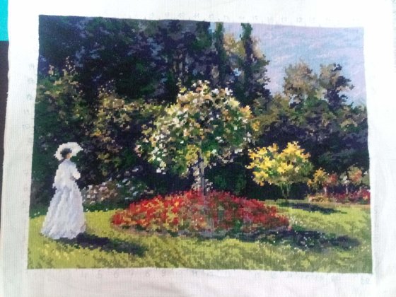 Работа «Дама в саду по мотивам картины Клода Моне»