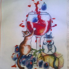 Работа «Котики с вином»