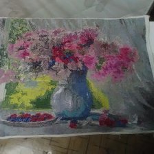 Работа «малина и цветы»