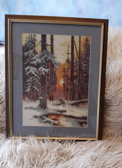 Работа «Закат в снежном лесу по мотивам художника Ю. Ю. Клевера»