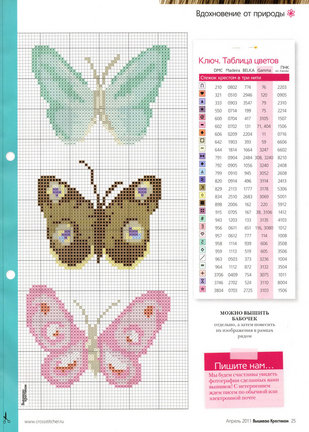 Маленькие схемы бабочек на детскую одежду №54063