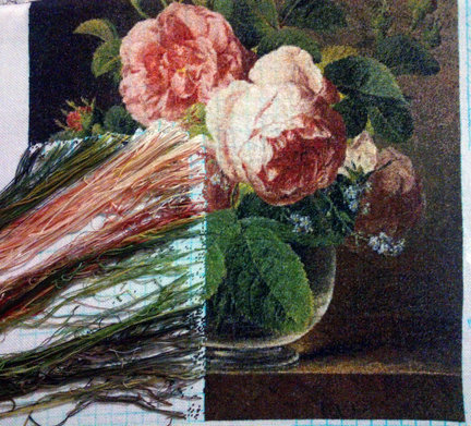 Розы в стеклянной вазе (GK 1105) №118535