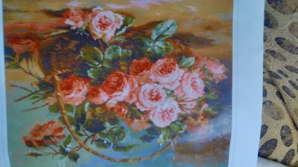 B547 «Корзина с розами» Лукас №126177