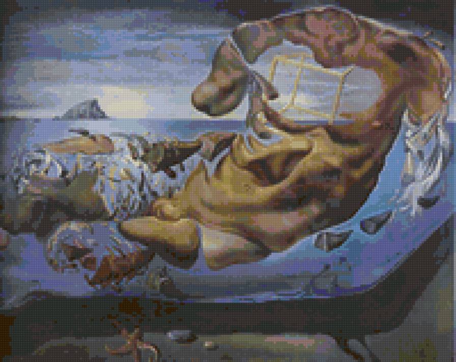 Дали, Носорожья фигура фидиевского Илисса - дали, искусство, картина - предпросмотр