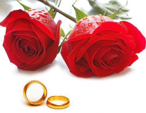 Свадебная картинка!) - flowers, кольца, розы, цветы - оригинал