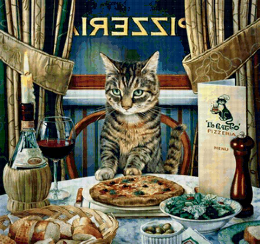 кот в пиццерии - предпросмотр