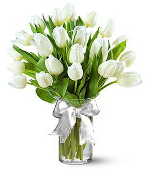 Красивые белые тюльпаны в вазе) - цветы, flowers, букет, тюльпаны - оригинал