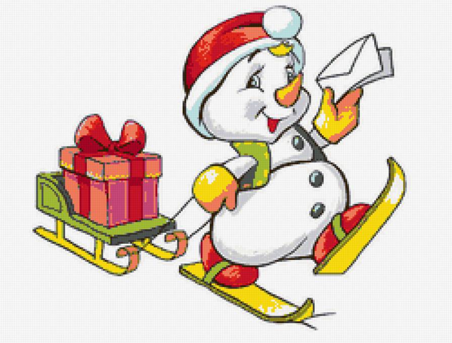 К Вам с подарочком спешу)) - снеговик, новый год, подарки, снеговичок - предпросмотр