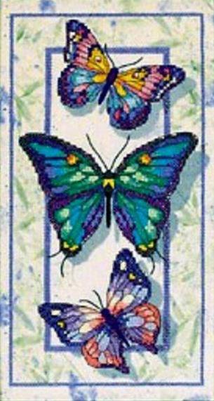 Три бабочки - бабочки, картина - оригинал