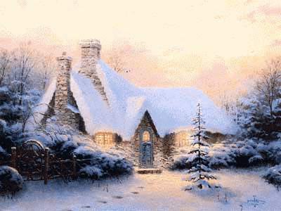 Пейзажи Кинкейда - картана, дом, зима, искусство, кинкейд, пейзаж, живопись - оригинал