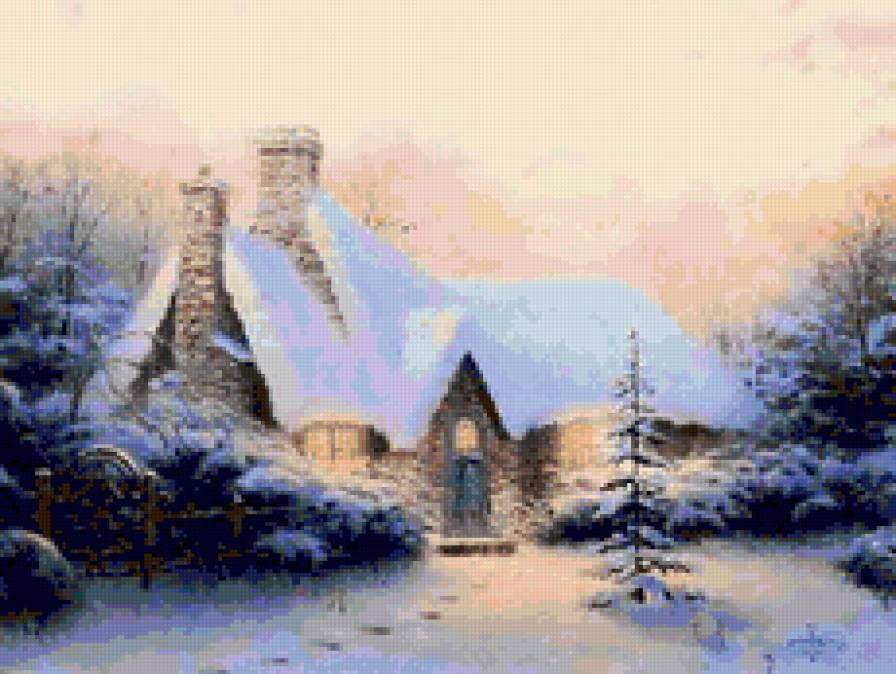 Пейзажи Кинкейда - зима, дом, пейзаж, картана, искусство, кинкейд, живопись - предпросмотр