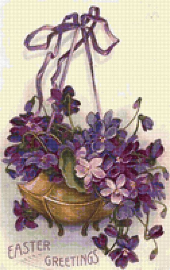 фиалки - пасха, весна, фиалка, фиалки, первоцвет, violets, цветы - предпросмотр