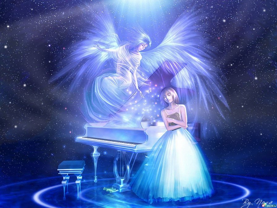 аниме1 - девушка, рояль, ангел - оригинал