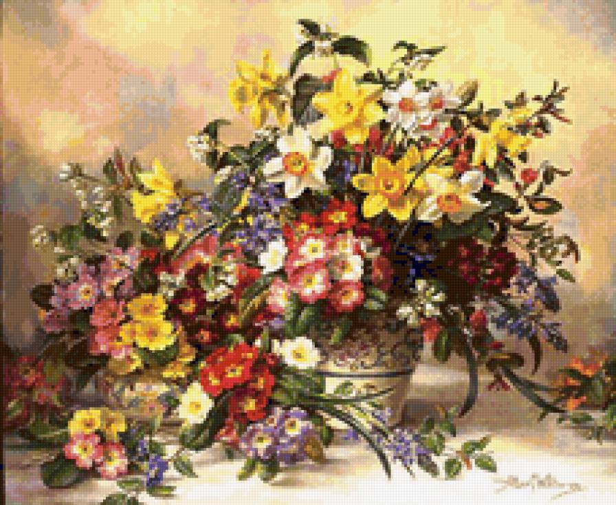 Шикарный букет - цветы в вазе - предпросмотр