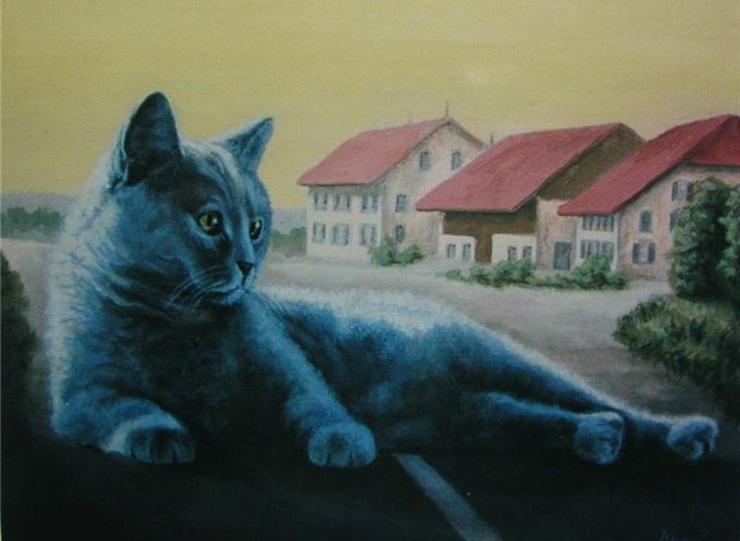 Кошки - картина, кошки, анималисты, животные - оригинал