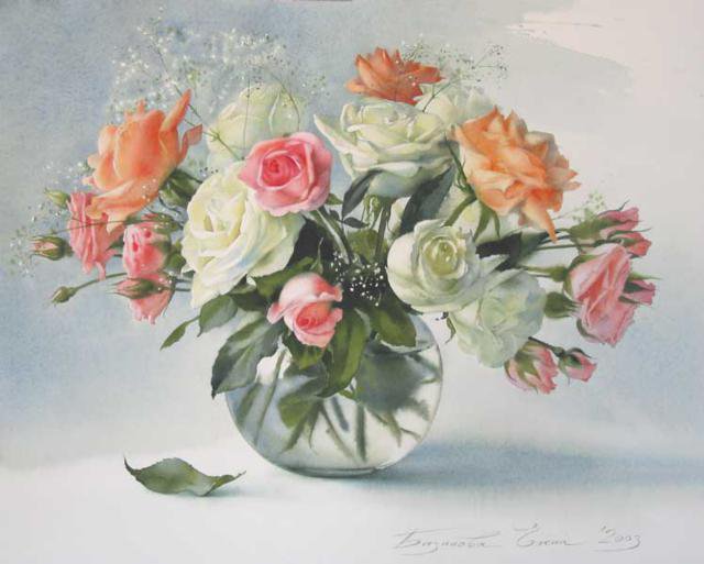 Розы - цветы в вазе - оригинал