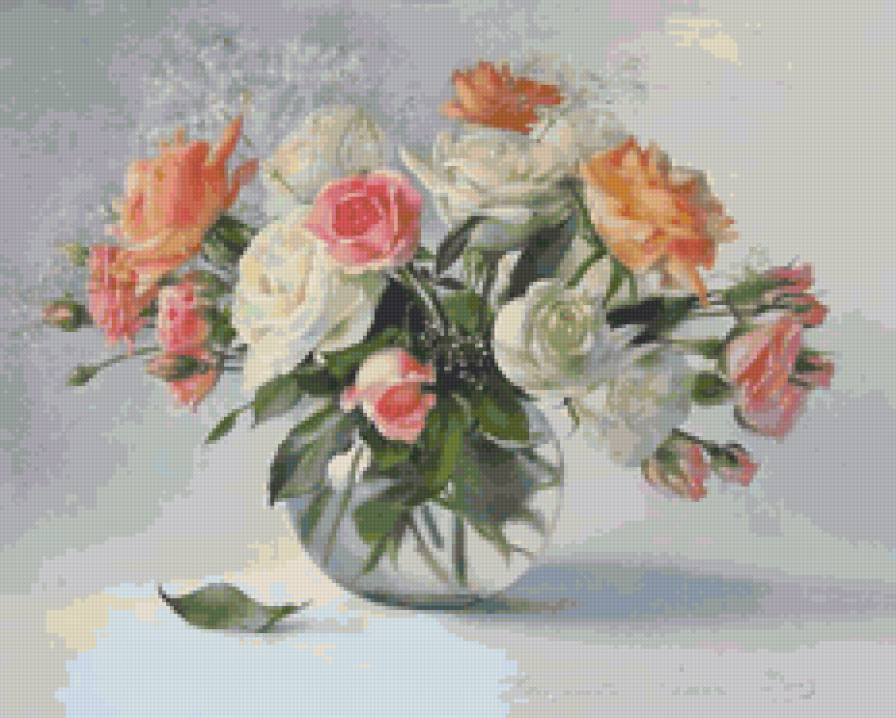 Розы - цветы в вазе - предпросмотр
