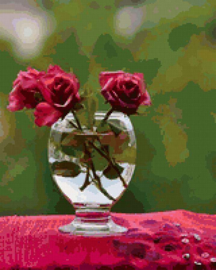 ваза с розами - букет, цветы, ваза - предпросмотр
