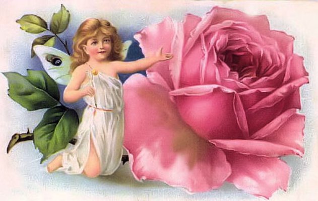 №2982 - ребенок, дети, роза, девочка, цветок, открытка - оригинал