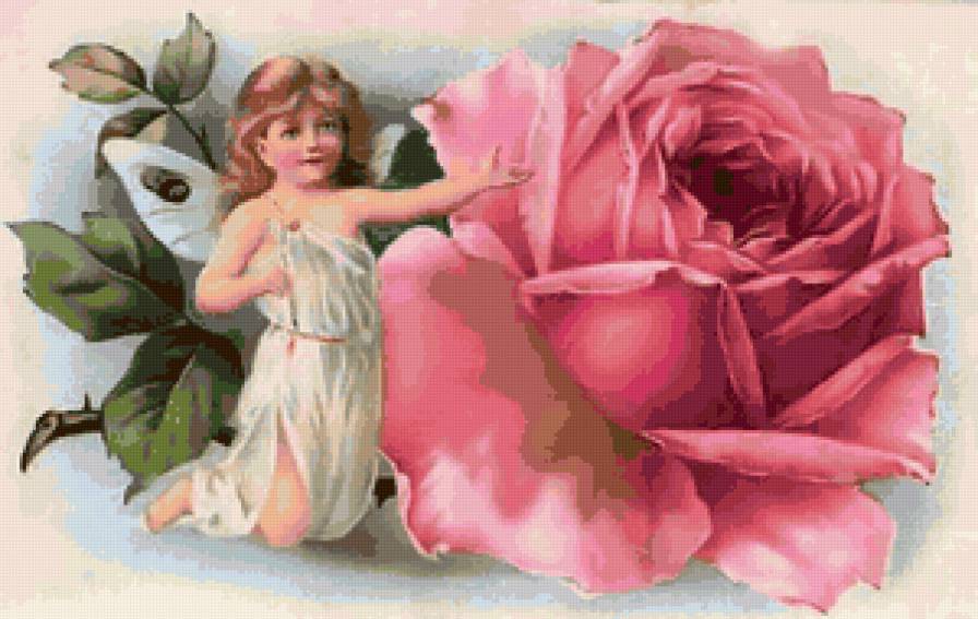 №2982 - цветок, ребенок, девочка, открытка, роза, дети - предпросмотр