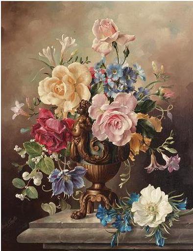 Нарядный букет - цветы в вазе - оригинал