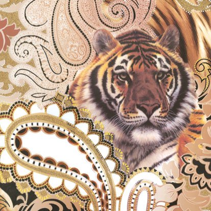 Тигр - живопись, животные, тигр, подушка - оригинал