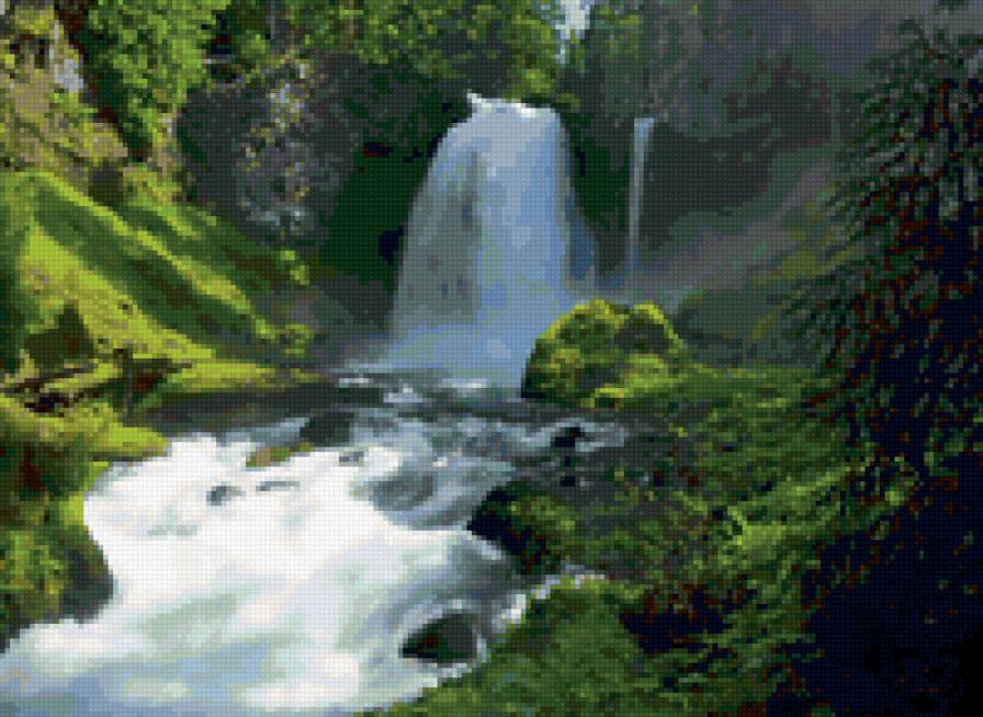 водопад - водопад, река, природа, берега, вода - предпросмотр