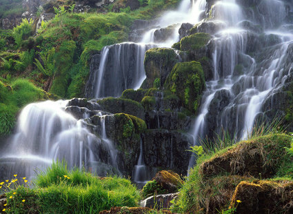 водопад - водопад, природа, пейзаж, горы - оригинал