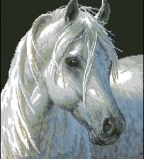 Оригинал схемы вышивки «белая лошадь» (№4636)