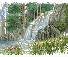 Оригинал схемы вышивки «водопад» (№4693)