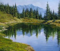 Горное озеро - природа, горы, озеро, пейзаж - оригинал