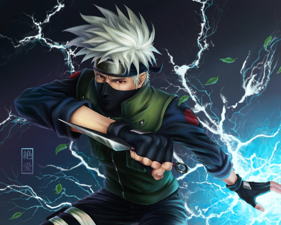 Hatake Kakashi - парни, оружие, аниме, молния, парень - оригинал