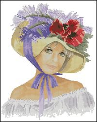 Меган - цветы, шляпа, портрет, девушка - оригинал
