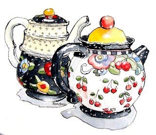 Чайнички - рождество, чайник, натюрморт, фарфор, для кухни, чаепитие, цветы - оригинал