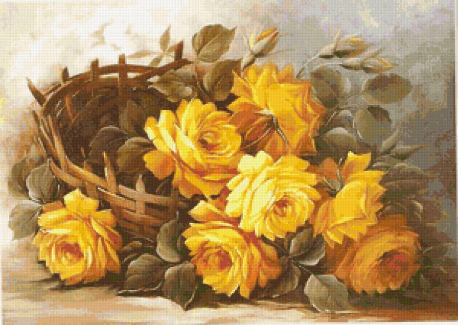 №6617 - цветы, букет, розы, ваза - предпросмотр
